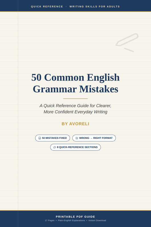 50 Common English Grammar Mistakes