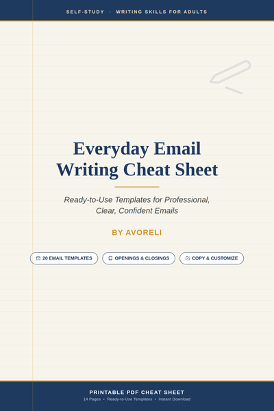 Everyday Email Writing Cheat Sheet