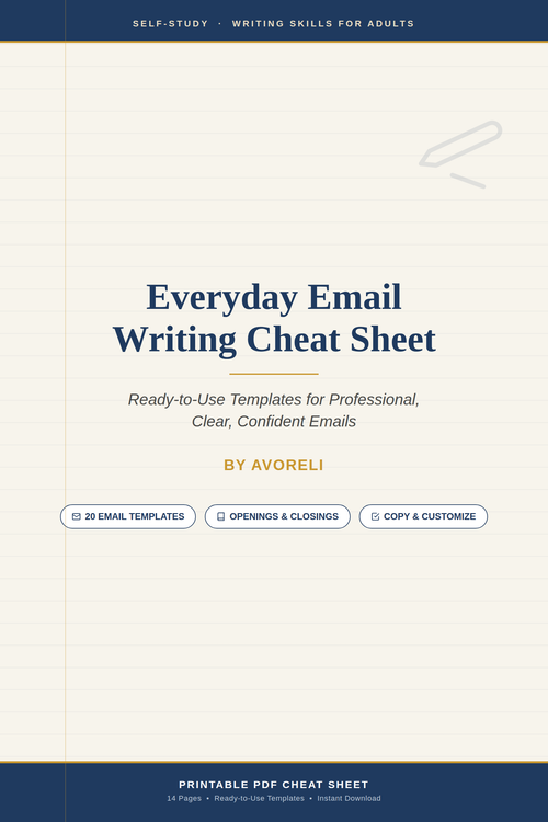 Everyday Email Writing Cheat Sheet