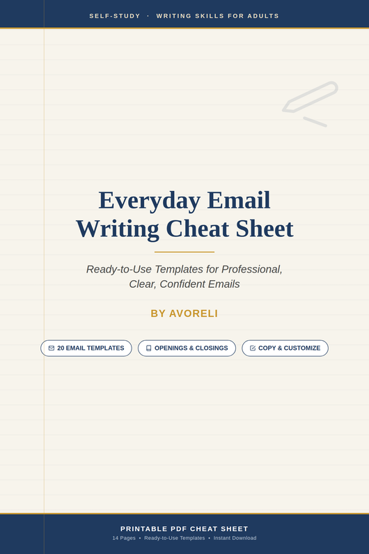 Everyday Email Writing Cheat Sheet